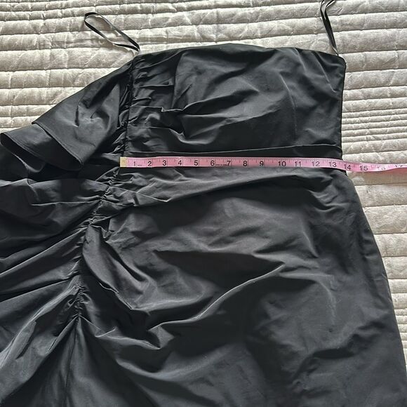 LIDA BADAY Women’s Gathered Strapless Silk Blend Black Cocktail Mini Dress Sz. 4 - Picture 8 of 11